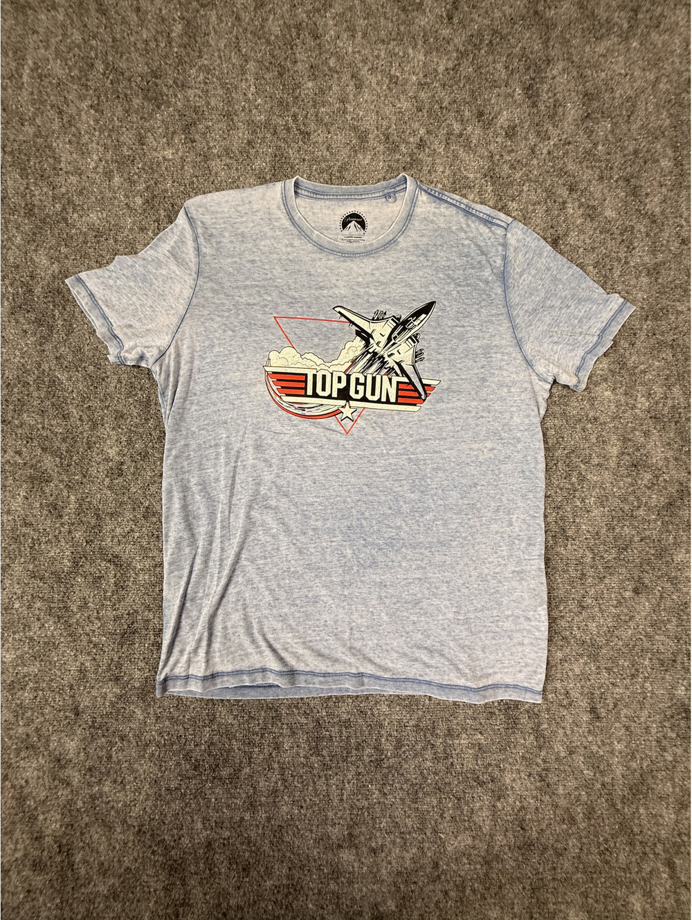 Lucky Brand Top Gun Graphic T-Shirt XL Light Blue